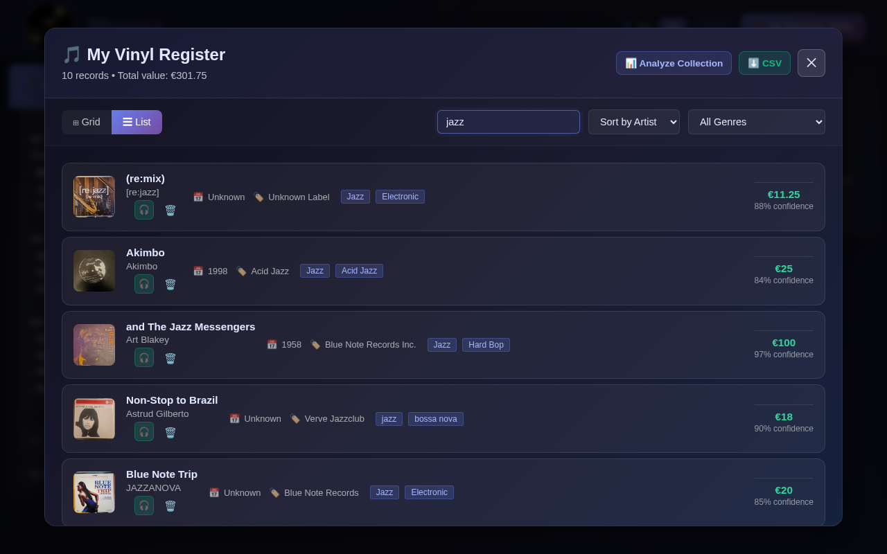 Register search and filter