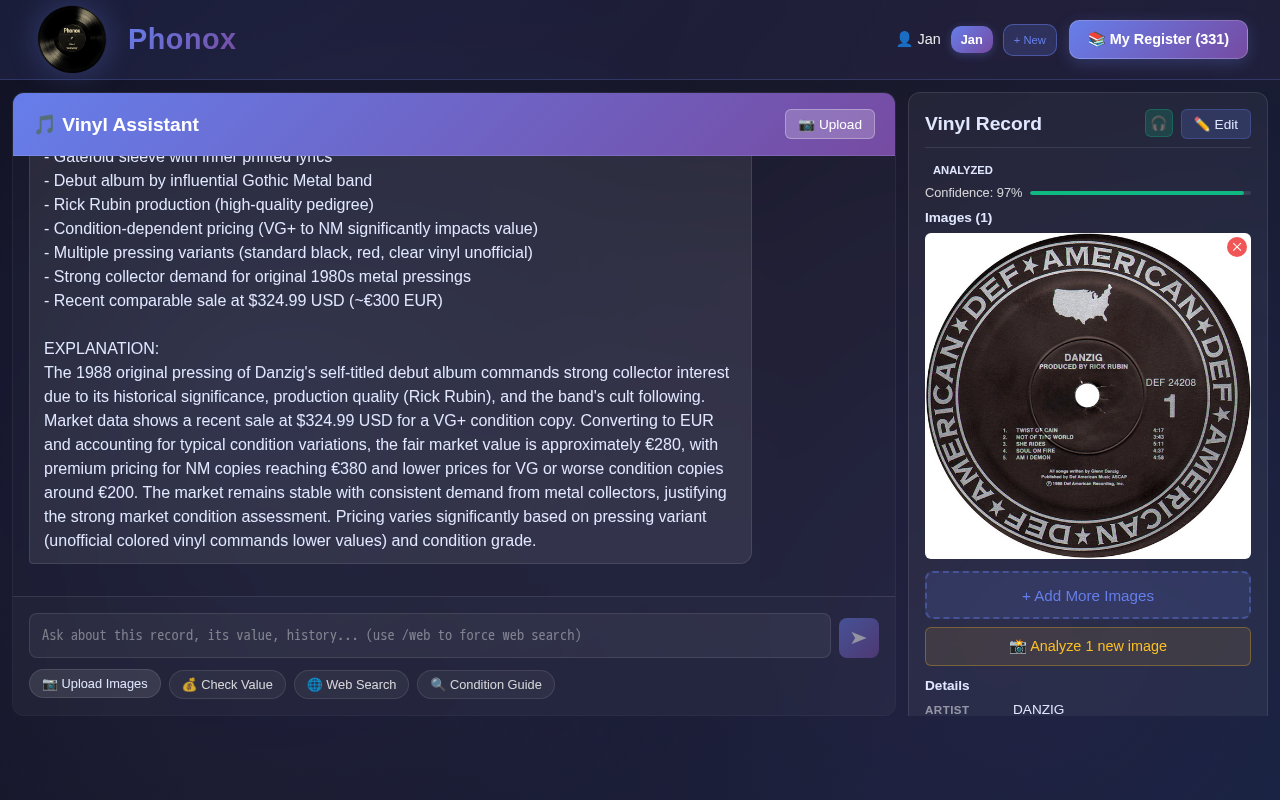 Phonox — AI analysis in progress