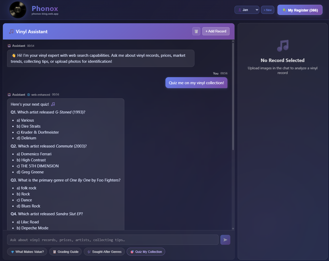 Phonox 2.1.0: Smarter Chat, Quiz Mode, and Persistent Memory